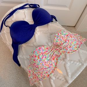 PAIR of VICTORIA’S SECRET SWIM BIKINI TOPS, 34B